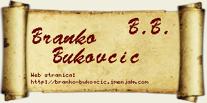 Branko Bukovčić vizit kartica